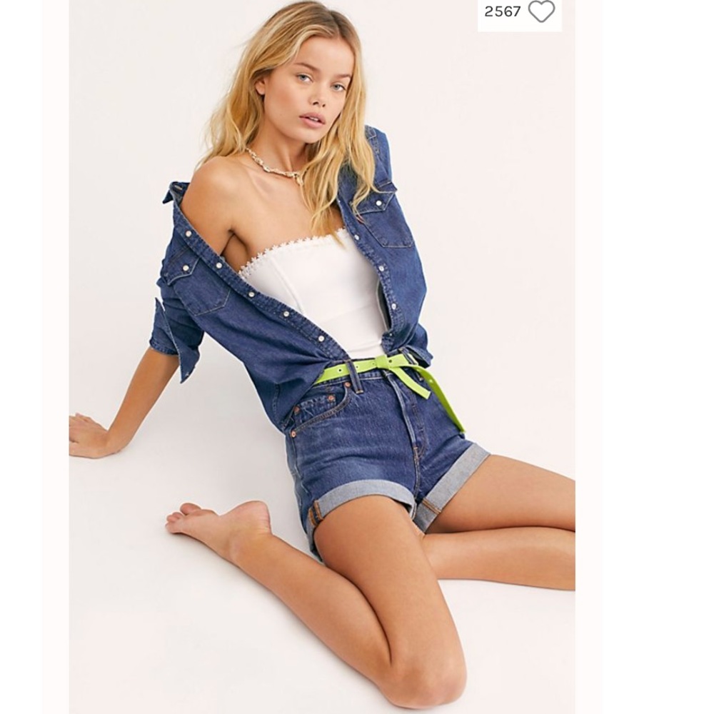 Levi’s 501 Long Denim Shorts in Blue Clue